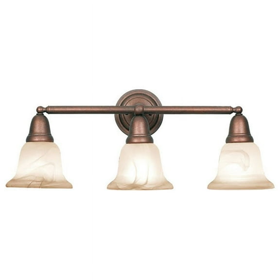 Woodbridge Lighting Hudson Glen 3-light Glass Bathroom Light in Marbled Bronze