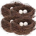 thumbnail image 1 of 16 piezas de simulación de nido de pájaro de ratán Decoración de bricolaje de huevo de Pascua Decoración de bricolaje (4 piezas de nido de pájaro de 10 cm, 12 piezas de huevos de pájaro), 1 of 7
