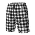thumbnail image 2 of Yiaed Black Tartan Plaid Print Men's Swim Trunks with Lining Quick Dry Sports Shorts Beach Shorts Boardshorts-XX-Large, 2 of 5