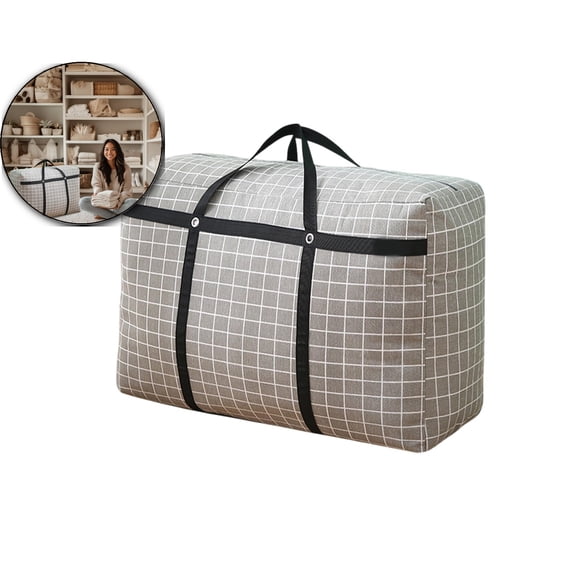 Dvruxg Storage Bag, Foldable Hand Travel Bag, Large Capacity Moving Packing Bag, Large Capacity Oxford Cloth Storage Bag for Clothes Quilts, Gray 29.13x15.75 Inch
