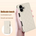 thumbnail image 3 of For Iphone 16 Crossbody Multifunction Rhombic Leather Phone Case(White),iPhone 16 Pro, 3 of 8