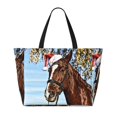 thumbnail image 2 of Balery Christmas Horse Beach Travel Bag - Water-Resistant, Large Capacity Lightweight Tote with 7 Pockets for Women and Men - Perfect for Beach, Pool, Gym, and Travel, 2 of 7