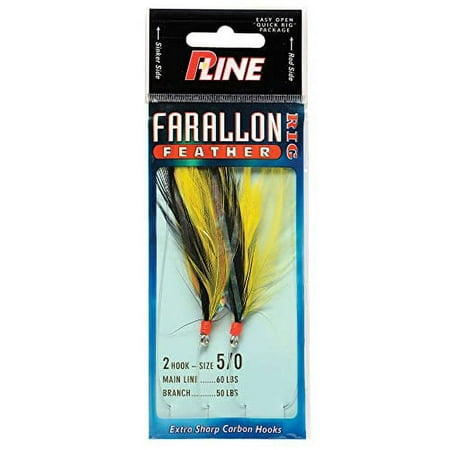 UPC: 0015789010348 | P-Line FF5/0Y/BLK Farallon Feather 2 HK 5/0 Yellow/Black
