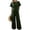 Green, variant on OIOLOYJM Linen Lounge Sets for Women 2 Piece Summer Crew Neck Short Sleeve Shirts Lightweight Wide Leg Cotton Linen Pant Casual Matching Tracksuits Sets Pink XL