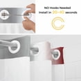 thumbnail image 5 of Red Grey No Hook Shower Curtain Waterproof, Bathroom Curtains with Snap in Liners and See Through Top Window, Gray Farmhouse Modern Rustic Hotel Style Bathtub Curtains Shower 48"Wx72"L, 5 of 8