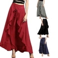 thumbnail image 4 of Pantalones De Pierna Ancha Qarigey Con Volantes Para Mujer Gris L, 4 of 6