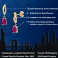 thumbnail image 2 of Gem Stone King 14K Yellow Gold Red African Ruby and Lab Grown Diamond Earrings for Women | 1.32 Cttw | Gemstone July Birthstone | Pear Shape 7X5MM, 2 of 6