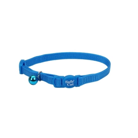 Safe Cat Adjustable Snag-Proof Nylon Breakaway Collar, Blue Lagoon