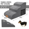 thumbnail image 2 of SHILIU-Dog Stairs for Small Dogs 15.7" H, 3-Step Foam Pet Steps with Washable Cover, Non-Slip Dog Steps for High Beds and Couch, Dog Ramp Soft Pet Stairs for Old Cats, Senior Dogs, Injured Pets, 2 of 4