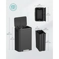 thumbnail image 4 of SONGMICS Trash Can, 10.5-Gallon (40L) Kitchen Garbage Can with Lid and Wide Foot Pedal, Black, 4 of 8