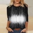 thumbnail image 2 of Tops de Verano 3/4 Mangas para Mujeres 2025 Impresa Camiseta Blusa Cuello Redondo Casual Primavera Y Verano Top para el Hogar Y el Uso Diario, 2 of 5