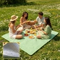 thumbnail image 2 of 78.7" x 78.7" Sandproof Waterproof Picnic Blanket, for Outdoor Camping Hiking Park, Portable with Tote Bag, Non-Stick Sand & Grass, Foldable for Indoor Outdoor Use, Green, 2 of 5