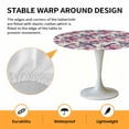 thumbnail image 6 of Flower Floral Branch Elastic Fitted Round Table Cover Bird Branch Leaves Waterproof Outdoor Tablecloth for Holiday Party, Picnic, Patio & Dining Fits Tables Up to 45"-54", 6 of 8