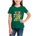 thumbnail image 5 of PWPSG Kids 100 Days of School Shirt Boys Girls Summer Short Sleeve Crewneck Tee Back to School Casual Short Sleeve Top 100th Day Smarter Print Tops Army Green 2-3 Years, 5 of 5