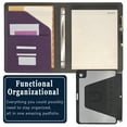 thumbnail image 4 of Tablet Organizer Portfolio Case with Clipboard, 3-Ring Binder Padfolio File Folder with Rotating Cover Case Compatible with iPad Air 11-inch M3 (2025)/M2 (2024), iPad Air 4th/5th Gen 10.9-in, Purple, 4 of 7