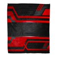 thumbnail image 1 of HATIART Flannel Throw Blanket Black Tech Contrast Red Stripes Abstract Graphic Bright Color 50x60 Inch Lightweight Cozy Plush Fluffy Warm Fuzzy Soft, 1 of 4