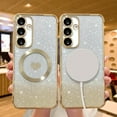 thumbnail image 5 of for Samsung Galaxy S24 Case Magnetic,Soft Cute Luxury Gradient Heart Plating Bling Glitter Clear Phone Case Compatible with MagSafe Shockproof Protective Cover for Women Girl 6.1”-Gold, 5 of 12