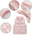 thumbnail image 4 of Godderr 2-10Y Baby Kids Solid Color down Cotton Vest for Boys Girls Removable Hooded down Waistcoat with Pockets Warm Winter Sleeveless Jacket Tops, 4 of 8