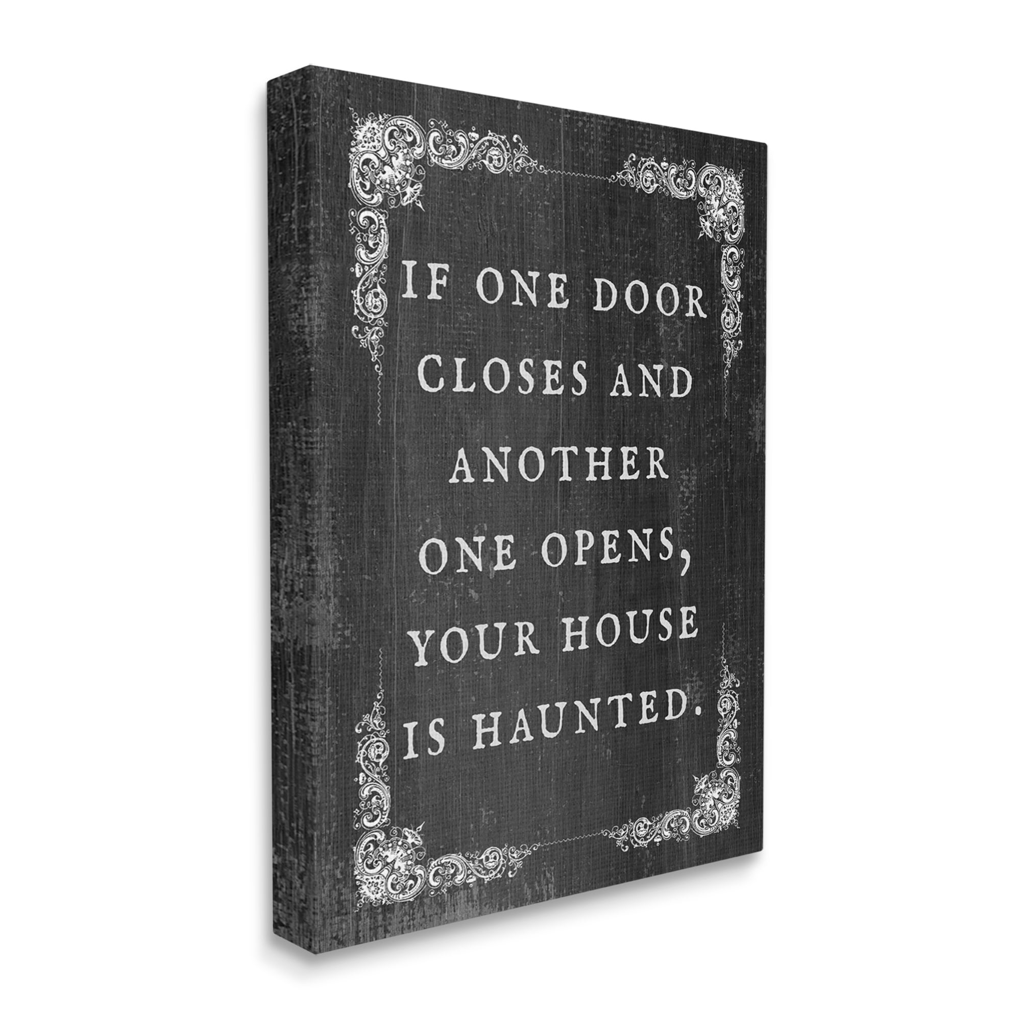 Stupell Industries Funny Haunted House Phrase Holiday Painting Gallery Wrapped Canvas Print Wall Art, 16 x 20