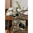 thumbnail image 4 of ERUNPONLY Vintage Black Bears Table Runner - 60 Inch Long Abstract Country Plaid Fish Retro Cotton and Linen Blended Dress Scarves Farmhouse Table Runner for Kitchen Dining, Coffee Table, 13"x60", 4 of 8