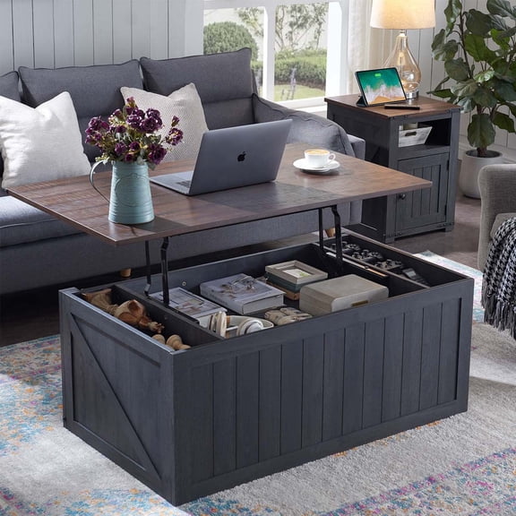 SinCiDo Coffee Table, Lift Top Coffee Table with Storage for Living Room Furniture Decor, Max Lift High 10"