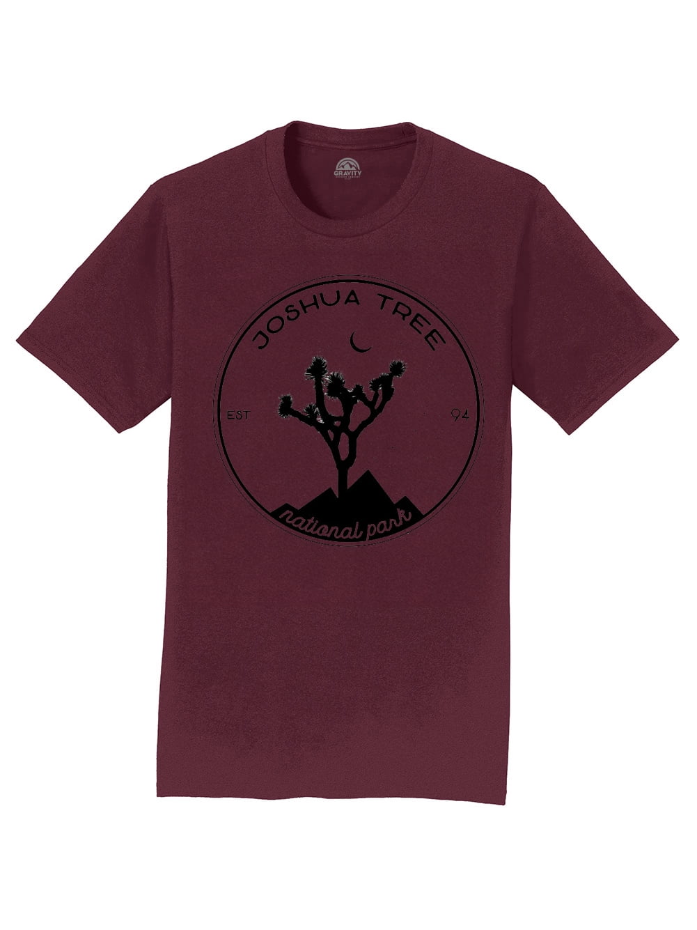 Gravity Outdoor Co. T-Shirt Homme Joshua Tree - Logo Noir - Marron - 2TG
