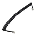 thumbnail image 2 of 9.3" Black RJ9 Telephone Phone Modem Coil Line Cord Cable, 2 of 5