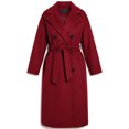 thumbnail image 5 of Enjoytime Trench Coat Women Lapel Double Breasted Long Overcoat with Belt Long Sleeve Trendy Casual Fashion Fall Winter Outerwear, 5 of 7