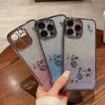 thumbnail image 4 of for iPhone 15 Pro Max Glitter Clear Case for Women Girls Cute Flower Bling Sparkle Phone Case Luxury Plating Camera Lens Cover Protection Soft Silicone Shockproof Cover 6.7 inch (Sierra Blue), 4 of 8