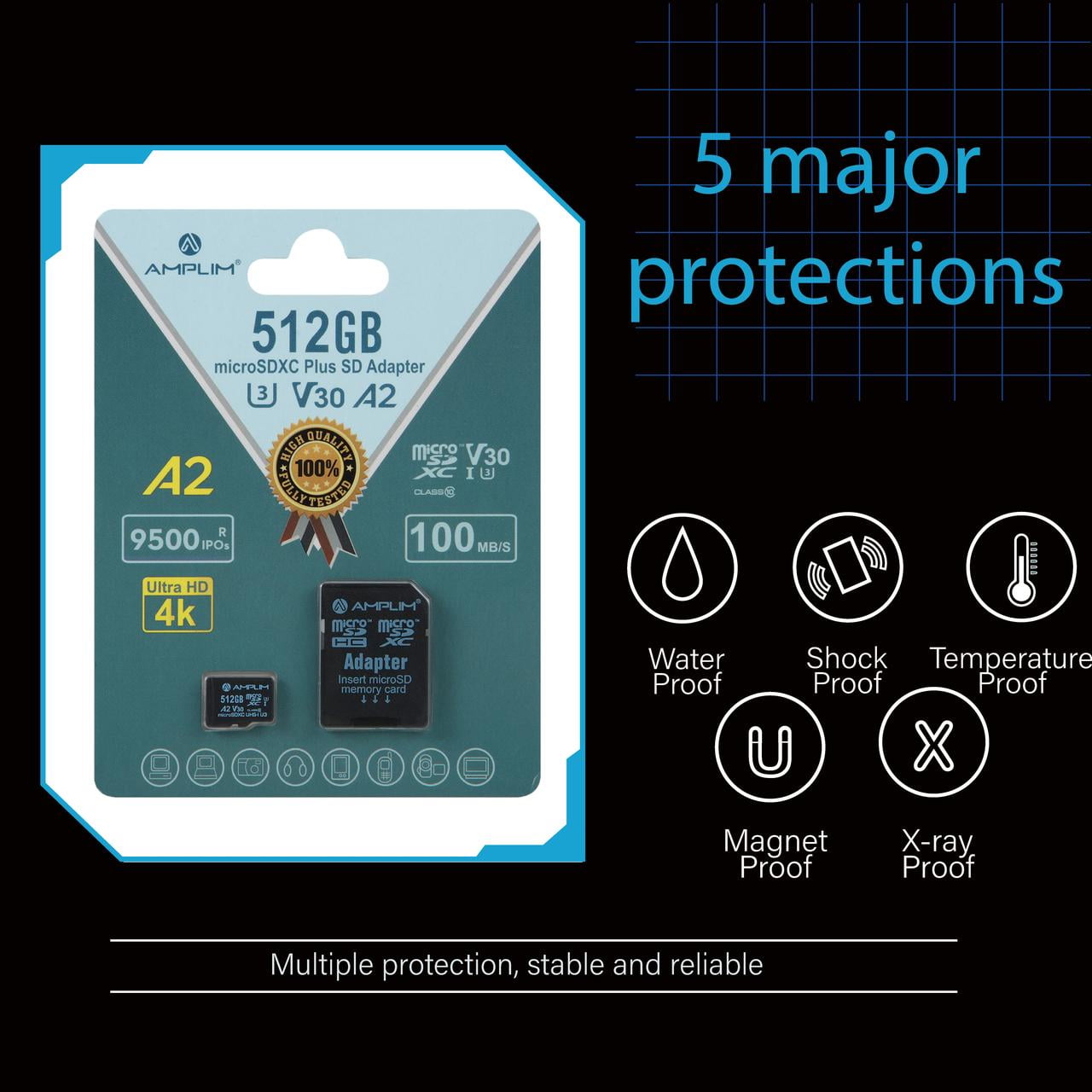 Amplim 512GB Micro SD Card - UHS-I Class 10, A2, U3 High-Speed Memory Card for Android Phone, Camera and 4K Video Recording
