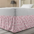 thumbnail image 1 of Underwater Bed Skirt, Pastel Soft Toned Monochrome Ocean Themed Pattern with Corals Reef, Elastic Bedskirt Dust Ruffle Wrap Around for Bedding Decor, 4 Sizes, Pale Pink and White, by Ambesonne, 1 of 2