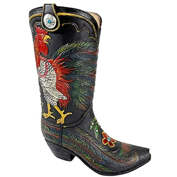 Urbalabs Western Cowboy Boot Country Rooster Farm House Flower Vase Decorative Cowboy Boots Vases Home Office Rustic Decor Country Living Wedding Centerpiece