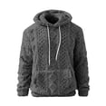 thumbnail image 6 of Mens Fuzzy Sherpa Lined Hoodie Pullover Sweatshirts Long Sleeve Winter Hooded Thermal Casual Outerwear With Pocket, 6 of 7