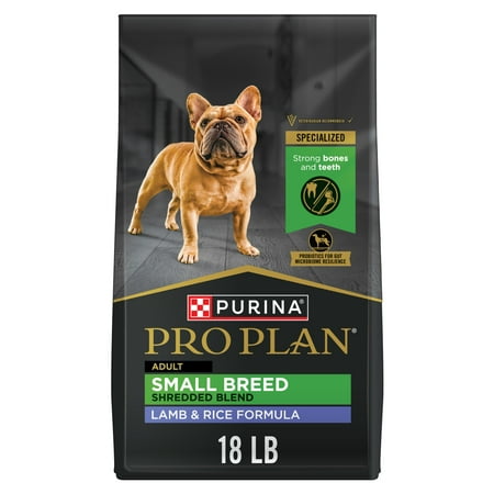 Purina Pro Plan High Protein Small Breed High Protein Dog Food Dry Shredded Blend Lamb and Rice Formula 18 lb Bag