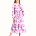 thumbnail image 2 of SERTG Girls Fashion Print Valentine's Day Long Sleeve Round Neck Dress with Pockets Kids Spring Summer Casual Everyday Outfit Skirts(Multicolor#4,14-15 Years), 2 of 6