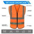 thumbnail image 2 of IXCE High visibility, breathable, adjustable, blue fluorescent warning safety vest with pockets for emergency, construction, transportation workers, 2 of 7