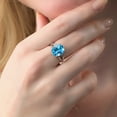 thumbnail image 5 of Gem Stone King 925 Sterling Silver Swiss Blue Topaz Ring for Women (6.30 Cttw, Gemstone November Birthstone, Oval 12X10MM, Available in Size 5,6,7,8,9), 5 of 5