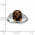 thumbnail image 5 of Finest Gold Sterling Silver & 14K Accent Accent Smoky Quartz & White Topaz Ring - Size 7, 5 of 5