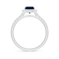 thumbnail image 2 of Angara Natural 1.15 Ct. Blue Sapphire with Diamond Halo Ring in 14K White Gold for Women (Ring Size: 11.5), 2 of 11