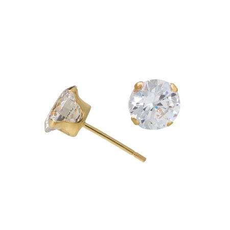 10kt Yellow Gold 5mm Round CZ Stud Earrings