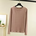 thumbnail image 2 of Bovxnpu Women's Pajama Tops Long Sleeve Crewneck Loose Lounge Top Casual Sleepwear, 2 of 6