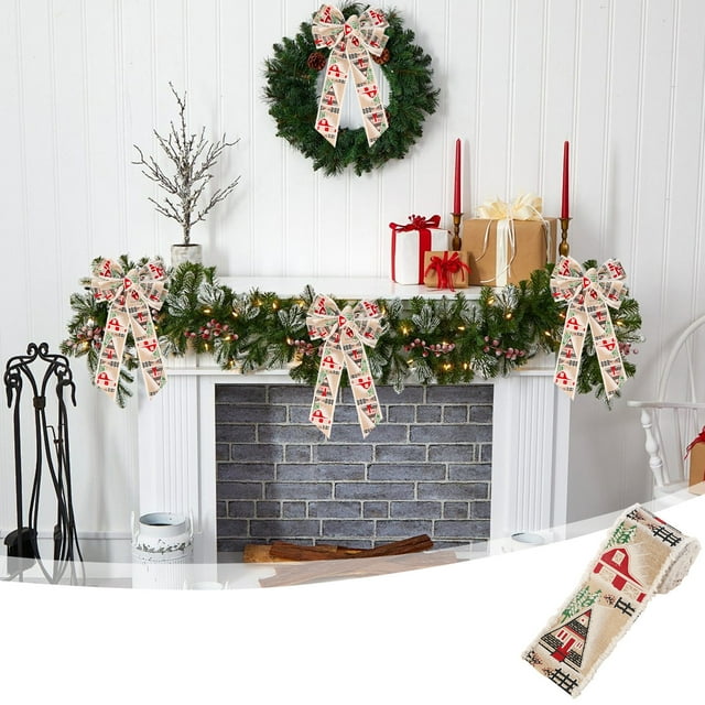 Holiday Saving! srobpty Christmas Decoration, Home Decor, Christmas Snow Ribbon Car Christmas Tree Holiday Decoration Ribbon Gift