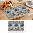 thumbnail image 6 of Vintage Leaves Placemats Set of 1, Blue Tropical Plant Linen Texture Non-Slip Place Mats Washable Table Mats for Kitchen Dining Table Decorations Indoor/Outdoor, 6 of 9
