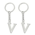 thumbnail image 1 of Llaveros de letra inicial Uxcell Letra A-Z Llaveros de alfabeto Colgante en forma de V para mochila, bolso, plata 2Pcs, 1 of 7