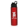 25 oz Aluminum Sports Water Travel Bottle Love-A-Bull Pit Bull Love (Red)