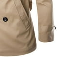 thumbnail image 4 of IYTR Men's Long Sleeve Double Breasted Slim Trench Coat with Pocket Turn-Down Collar Windbreaker Overcoat Khaki XXL, 4 of 4