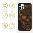 thumbnail image 4 of Case Yard Wooden Case for iPhone-12/12-Pro Soft TPU Silicone cover Slim Fit Shockproof Wood Protective Phone Cover for Girls Boys Men and Women Supports Wireless Charging Diamond Skull Design, 4 of 7
