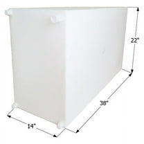 Icon Technologies 12717 - WT2453 50 gal. Fresh Water Tank with 1/2" Fittings (38"L x 22"W x 14"H)