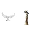 thumbnail image 1 of Figura de de ángel de resina y escultura de dama tribal africana, adorno para escritorio de oficina, estantería, armario, dormitorio, decoración d, 1 of 8
