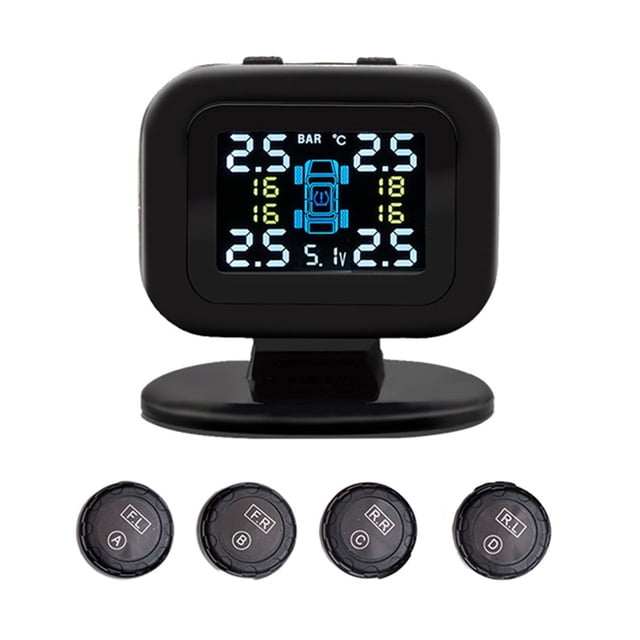 USB TPMS Mini Voiture Sans Fil Pression des Pneus Surveillance LCD Sécurité 4 Capteurs